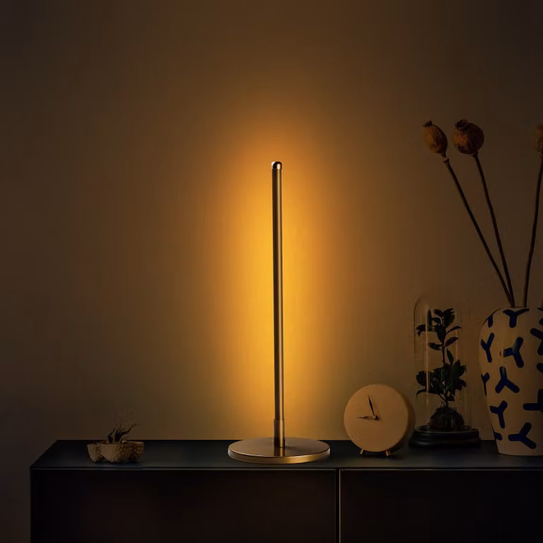 Opviq, Solo - 13316, Lampada da tavolo, CORPO IN METALLO, oro, 18 x 18 x 51 cm