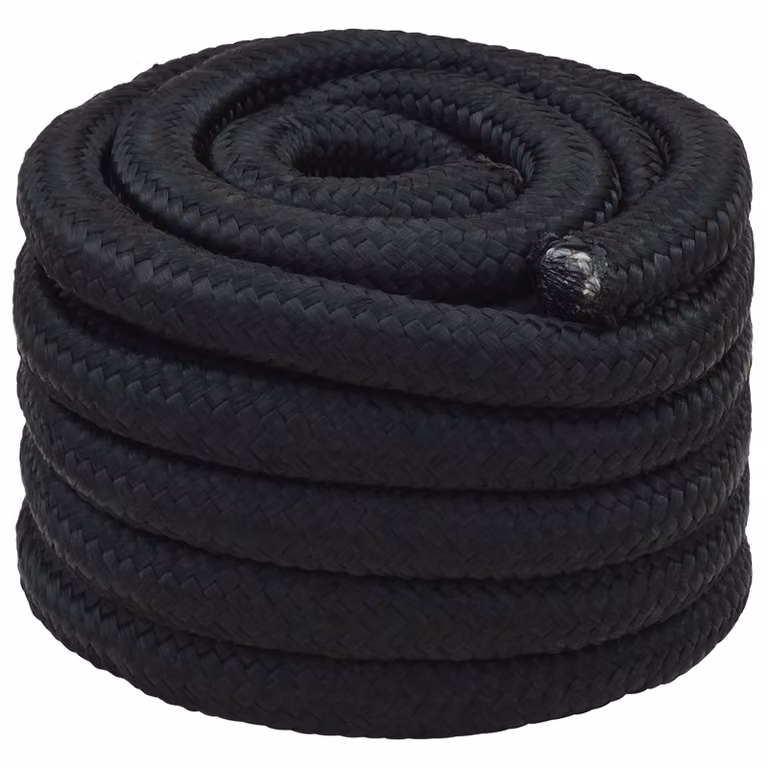 Corda multiuso vidaXL in plastica nera, diametro 60 mm, lunghezza 10 m