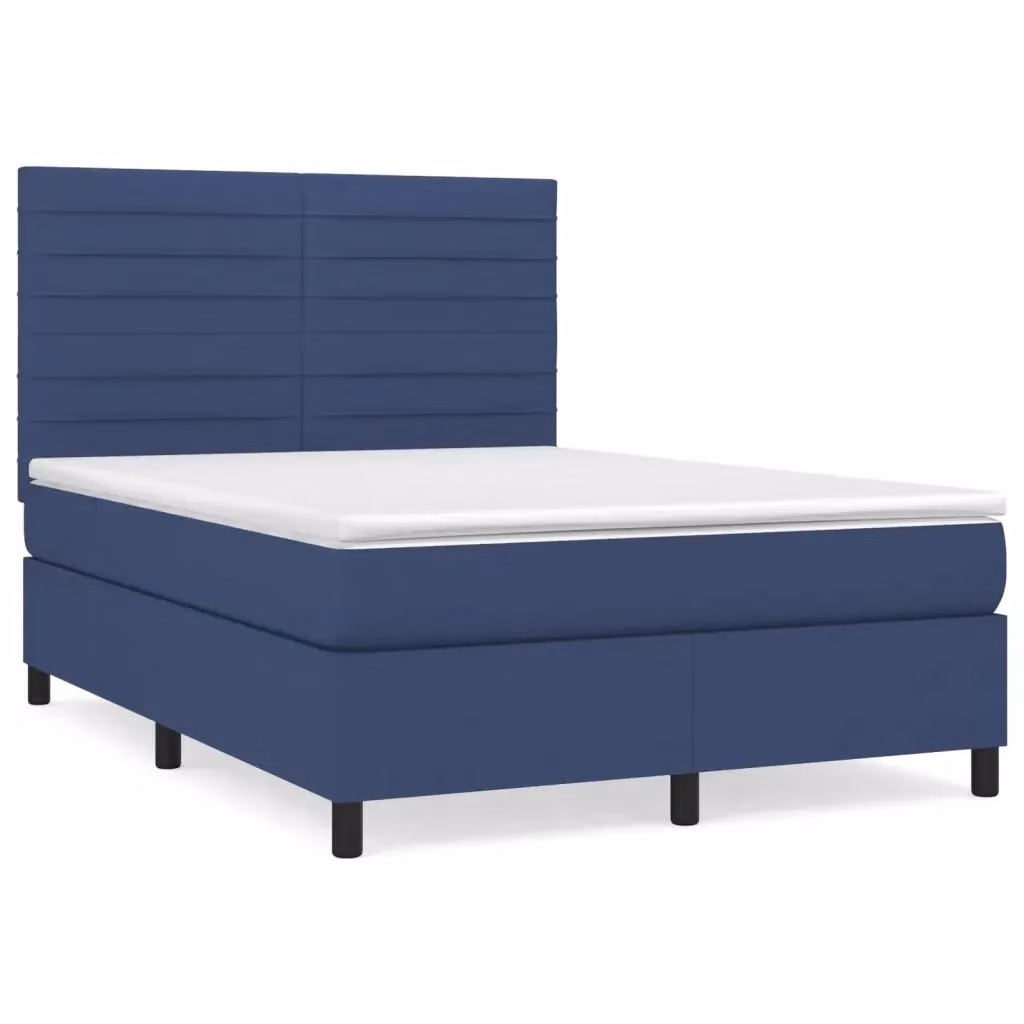 Letto Ibrido con Giroletto a Molle e Materasso vidaXL, Colore Blu e Bianco, L/P/H: 144 x 193 x 128 cm – 2