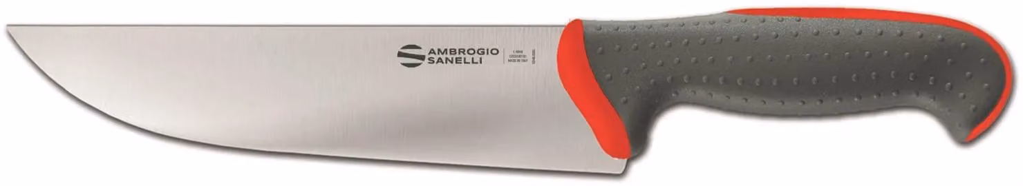 Coltello affettare, lama cm 20, colore rosso, linea Tecna