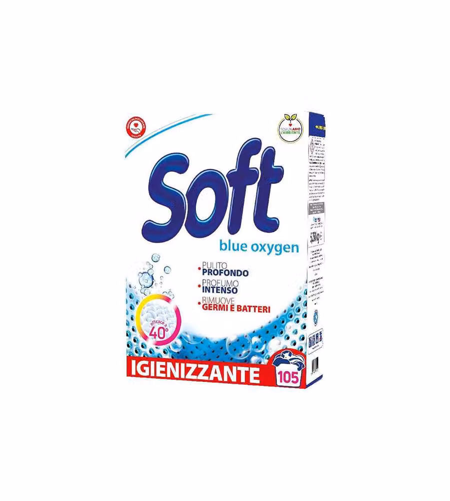 Detersivo Lavatrice Polvere Blue Oxigen Kg 5,52 Soft