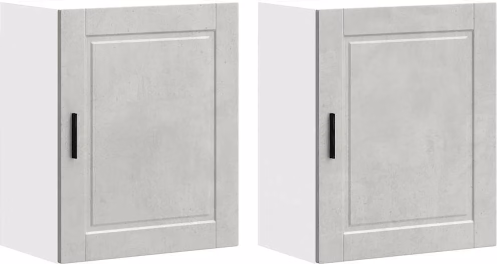 Pensili da Cucina 2 pz Porto Grigio Cemento Legno Multistrato