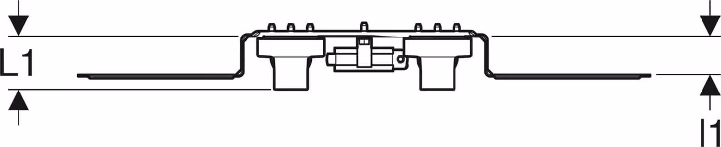 Geberit FlowFit staffa di collegamento 90 gradi premontata doppia Rg+ d20-Rp1/2 AblRs