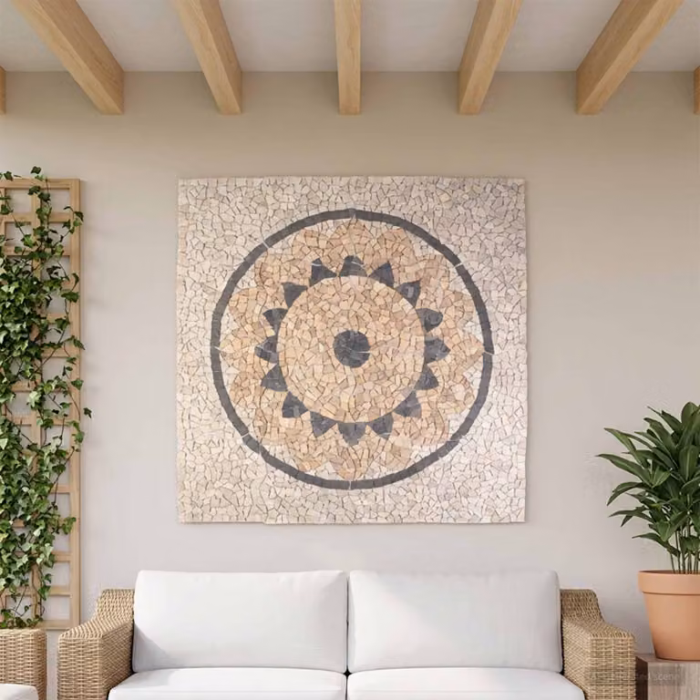 Piastrelle a mosaico vidaXL con motivo floreale effetto marmo multicolore L 120 cm x L 120 cm