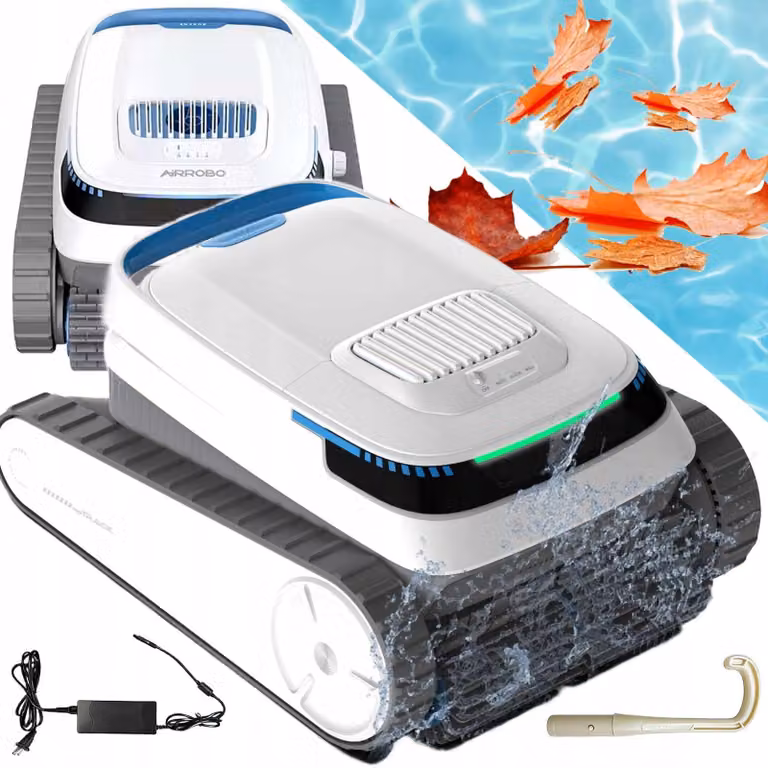 Robot aspirapolvere per piscine Zimilo: pulitore automatico per fondo, pareti e linea di galleggiamento, autonomia di 120 minuti, potente aspirapolvere per piscine fino a 170 m²