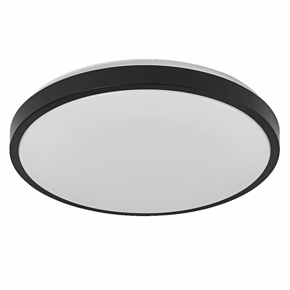LEDVANCE ORBIS LONDON Plafoniera LED 400mm, nera, 24W, 2700lm, colore della luce bianco caldo, distribuzione della luce molto omogenea, lunga durata, modulo LED installato in modo permanente, rotonda, classe di protezione IP20, 3000K