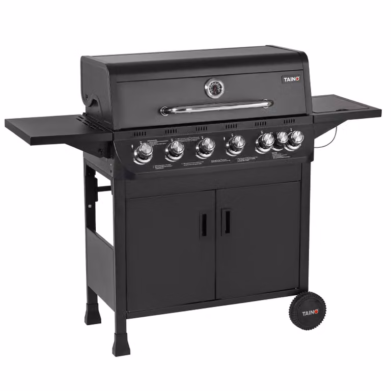 TAINO BRANDO 6+1 Barbecue a gas 6 bruciatori Fornello laterale Carrello barbecue Barbecue a gas