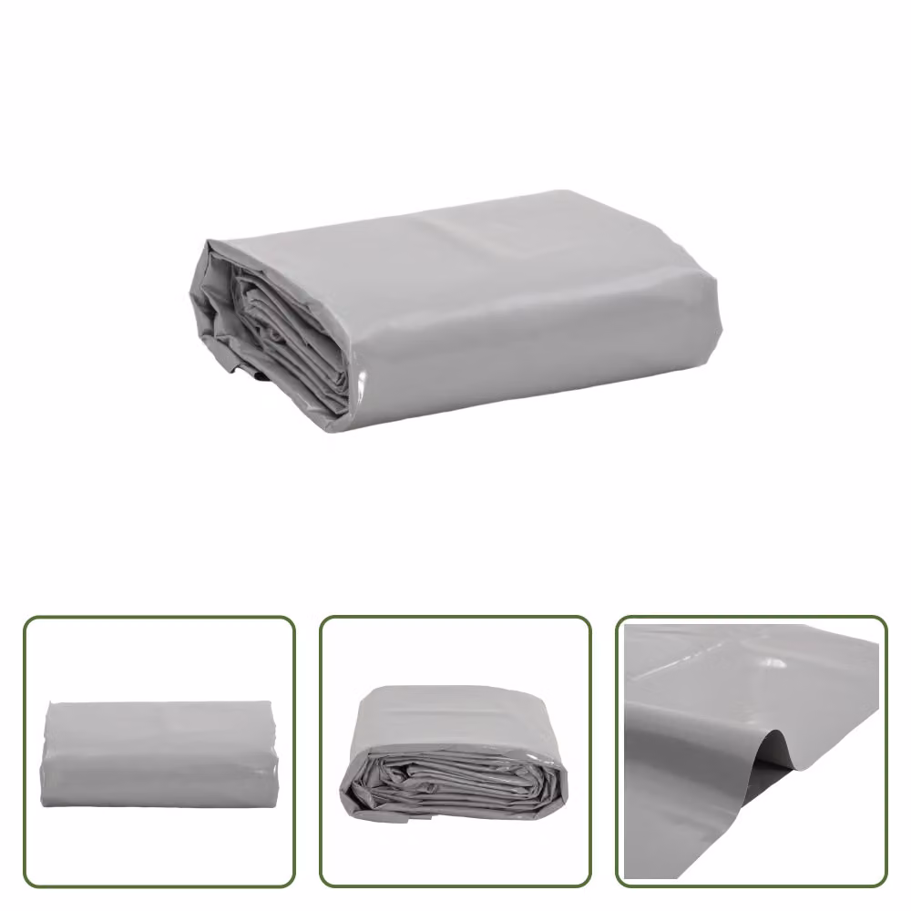 The Living Store Abdeckplane Grau 5x8 m 650 g/m²