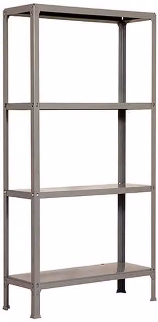 Scaffale in metallo Simon Rack grigio con 4 ripiani, L/P/H: 160 x 100 x 30 cm