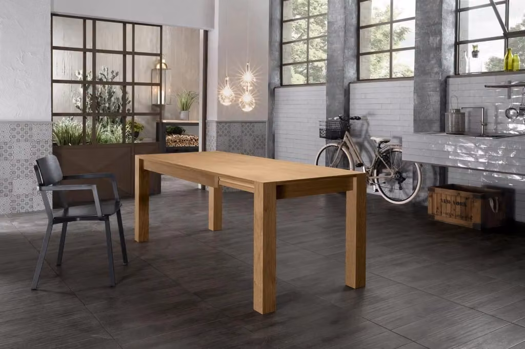 Tavolo da pranzo rettangolare allungabile GIORDANOSHOP in legno rovere marrone L: 140/190 cm, P: 80 cm, H: 75 cm – 2
