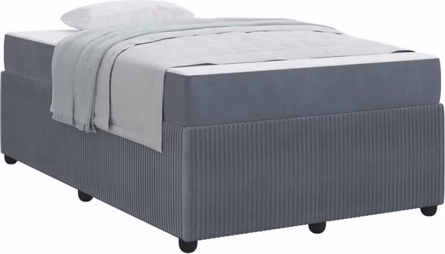 Letto matrimoniale | Letto per adulti | Struttura del letto Grigio scuro 120 x 200 cm Tessuto