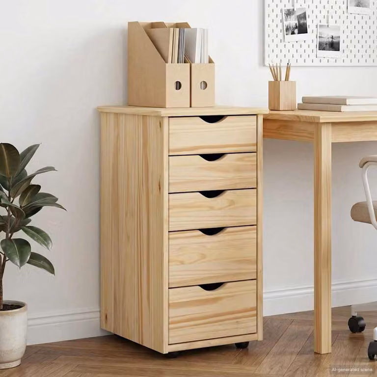 Armadietto vidaXL in legno di pino massello marrone L 34 cm, P 39 cm, H 61,5 cm