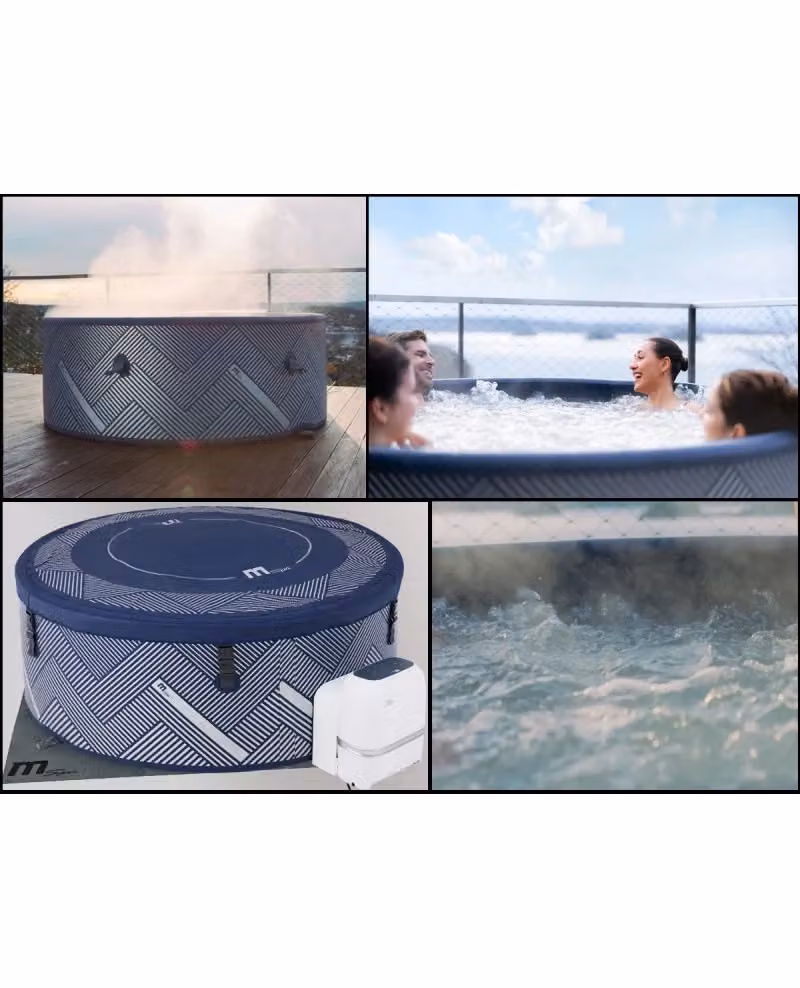 Minipiscina SPA gonfiabile Mspa Naval Whifi con idromassaggio, modello rotondo in PVC, colori grigio e blu, diametro 173 cm – 2