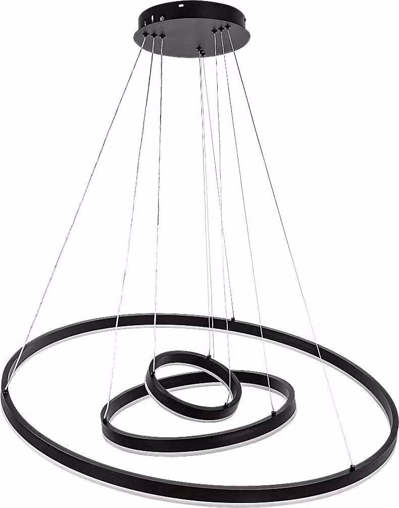 Rabalux Lampada a sospensione LED nera Isaure 800 mm 100 W CCT con telecomando 72306