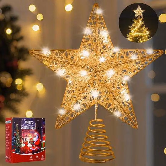 Decorazione per l'albero di Natale con finitura metallica, 30 cm, bianca
