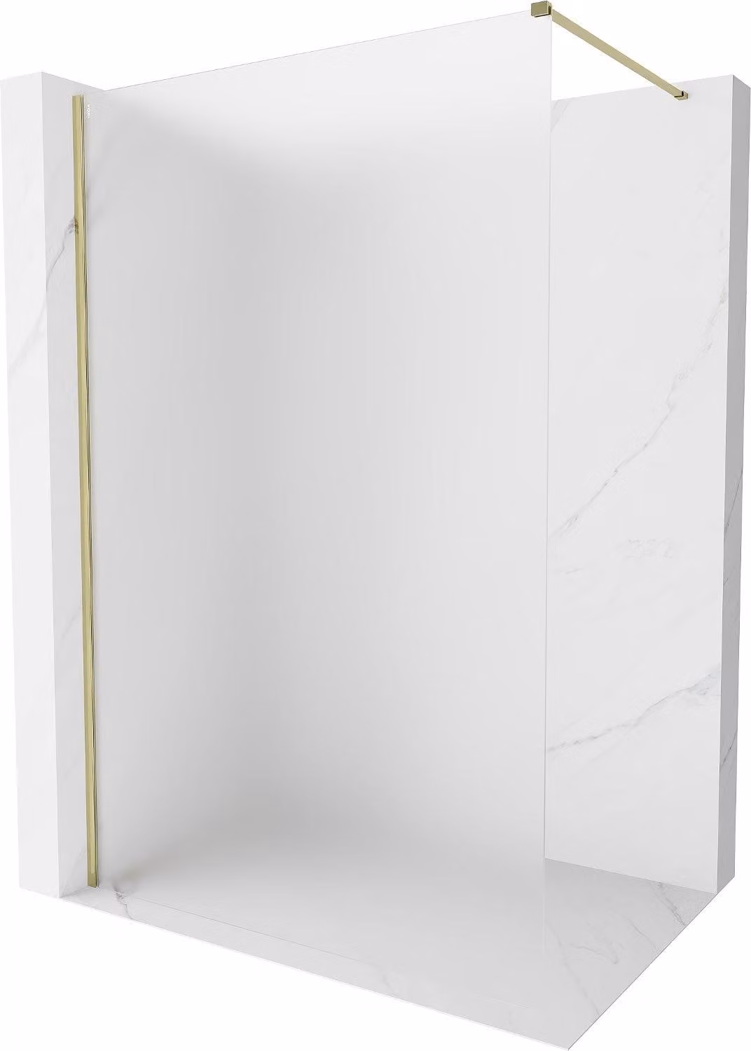 Mexen Kioto-X parete doccia Walk-in 150 x 200 cm, ghiaccio 10 mm, oro - 800-150-101-50-30-X