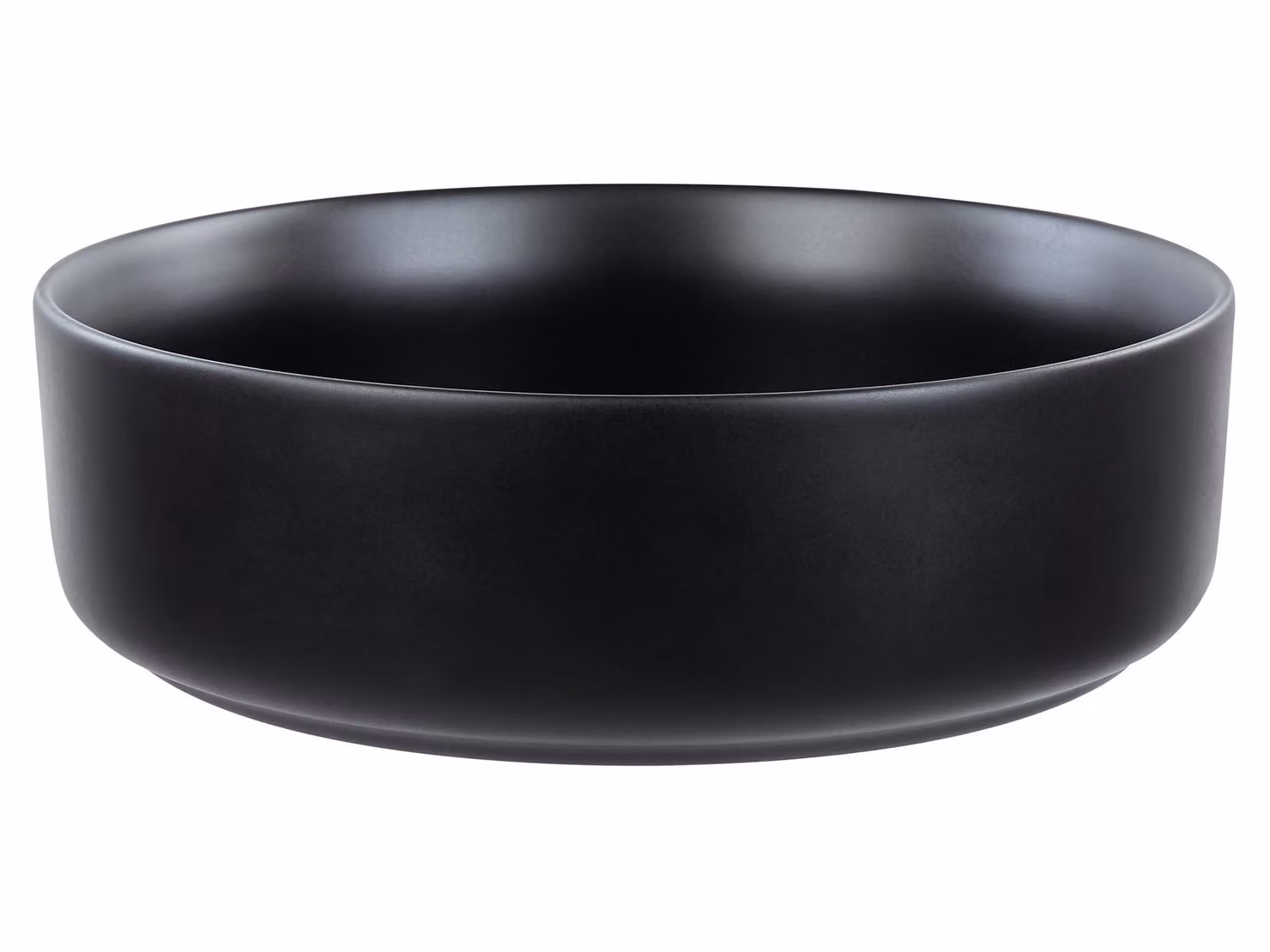 BELIANI Lavabo da appoggio in Vetroceramica nera rotondo ⌀ 36 cm bagno moderno