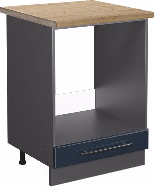 Mobile per forno da incasso Fame-Line Vicco Blu scuro lucido e Antracite con Rovere, L: 60 cm, H: 82 cm