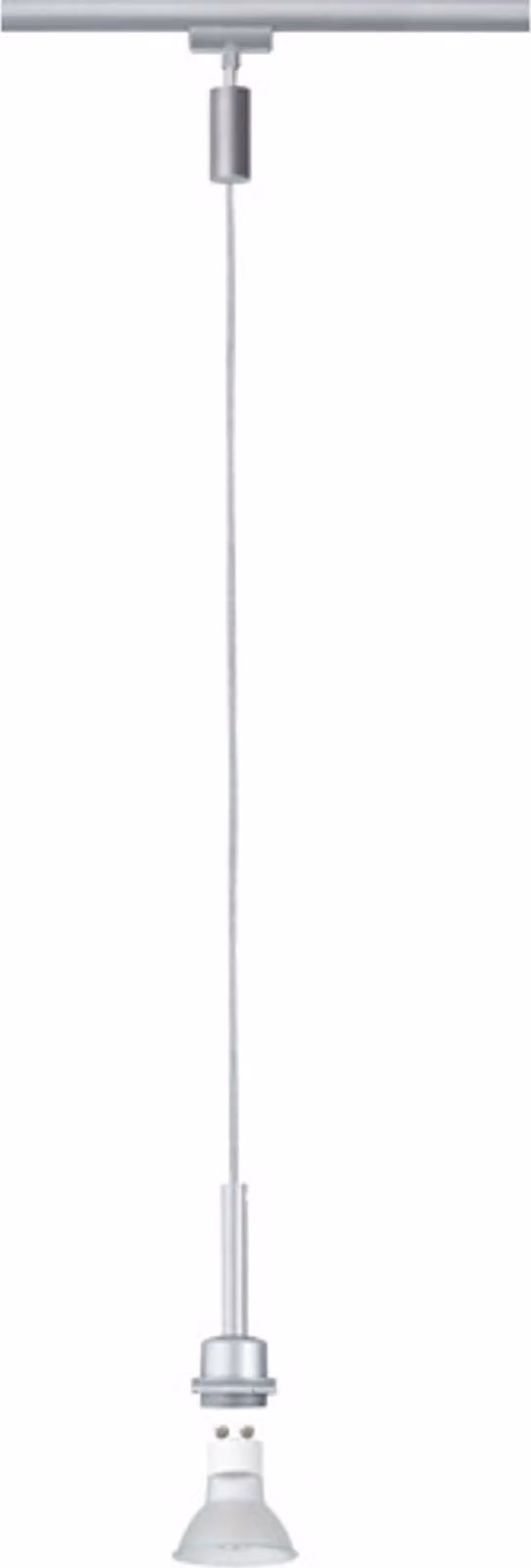 Paulmann Sistema a binario URail, lampada a sospensione LED DecoSystems, modello Blanko, 1x3,5W, attacco GZ10, 230V, finitura cromata opaca, metallo