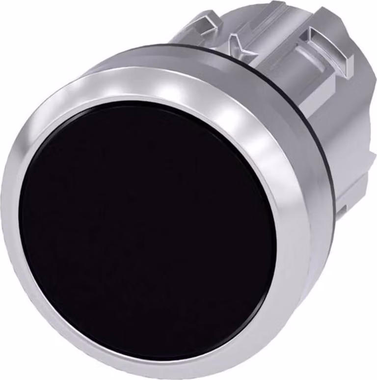 Anello frontale del pulsante Siemens in metallo, lucido, attuatore piatto nero SIRIUS ACT 3SU1050-0AB10-0AA0 1 pz