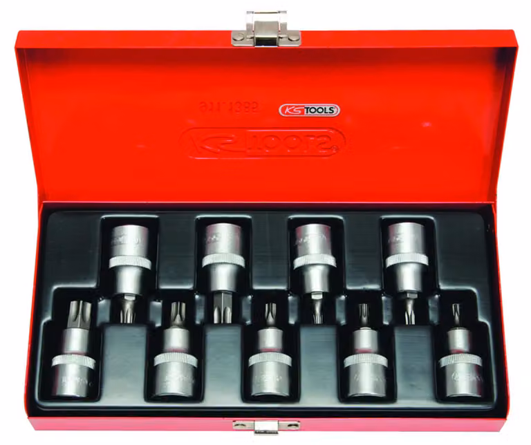 KS TOOLS Set di bussole Torx da 1/2" 9 pz. T20-T60 - 911.1385