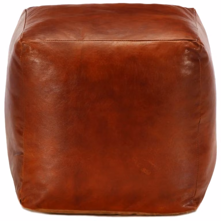 Pouf Tanno 40x40x40 cm in Vera Pelle di Capra