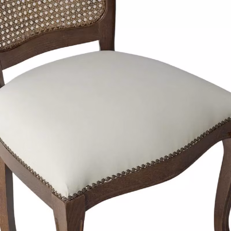 Sedia classica in legno di faggio e paglia di Vienna con ecopelle beige Mobili 2G L/P/H: 56 x 50 x 100 cm – 1