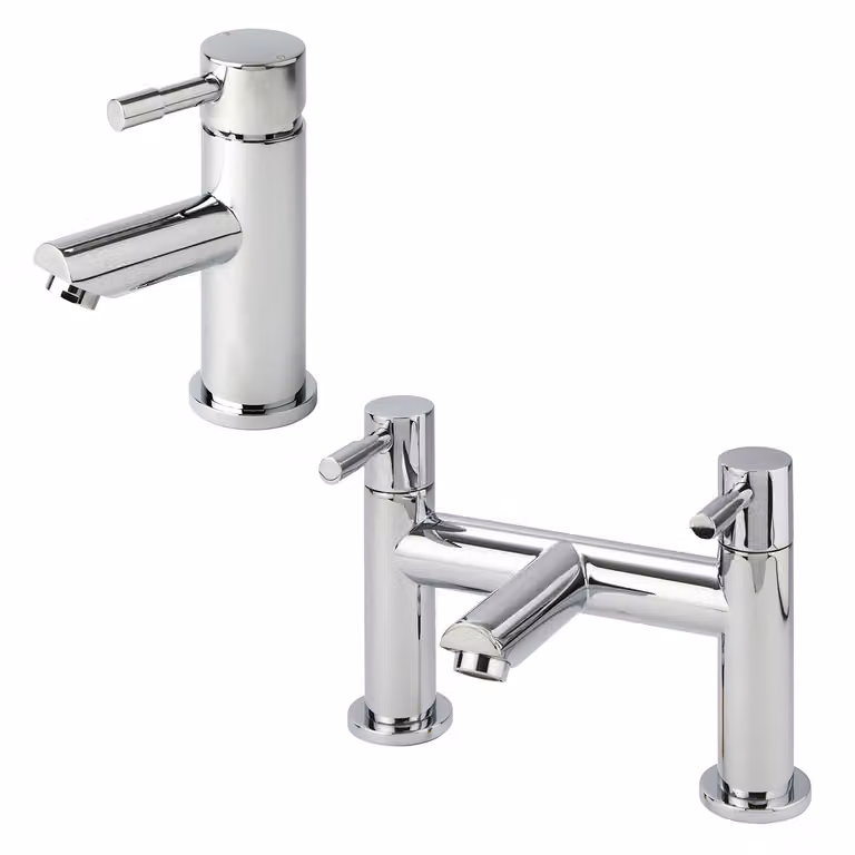 Set di Rubinetti Miscelatori per Lavabo e Vasca da Bagno - Cromato - Como