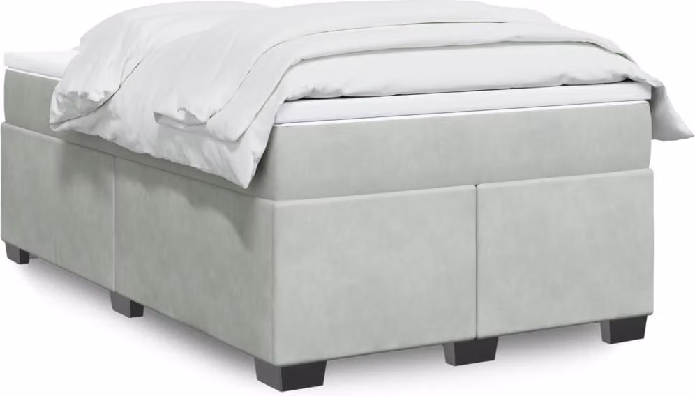 Maison Exclusive - Giroletto a Molle con Materasso Grigio Chiaro 120x190cm Velluto