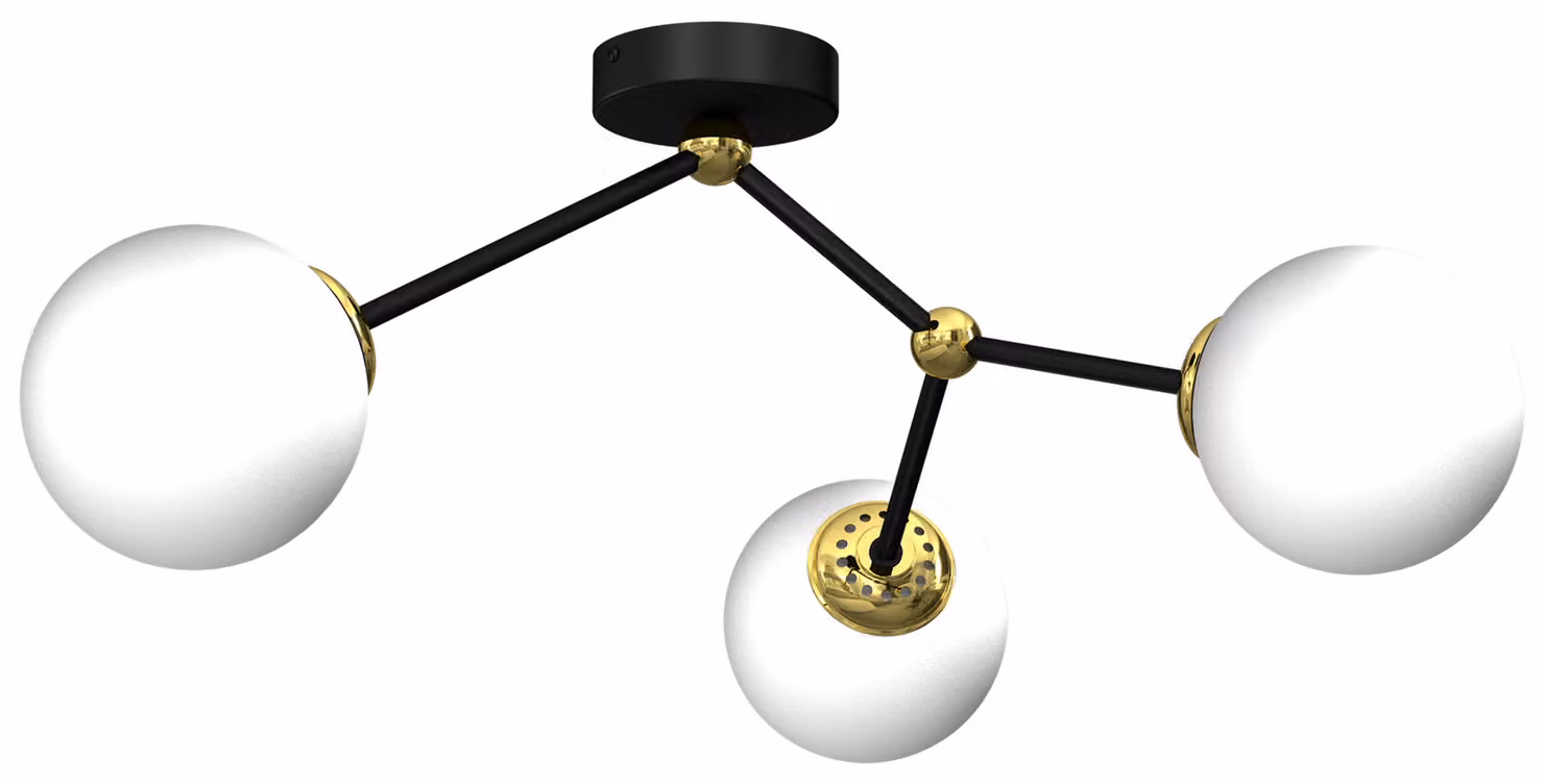 Lampada da soffitto JOY bianco e nero 3xE14x40W in metallo, dimensioni: 31x70x56 cm, IP20, Milagro