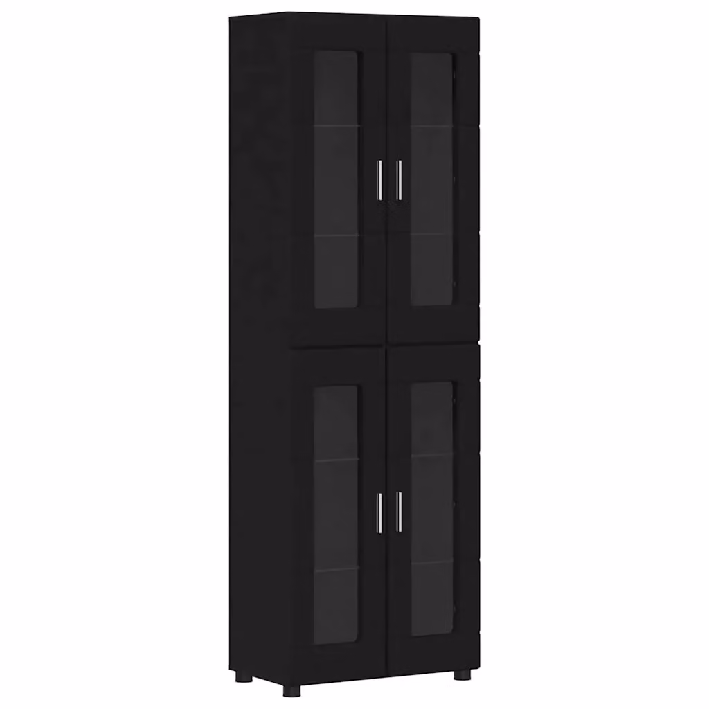 Credenza moderna vidaXL FLORIN in legno nero opaco L: 60 cm, P: 35 cm, H: 182 cm – 2