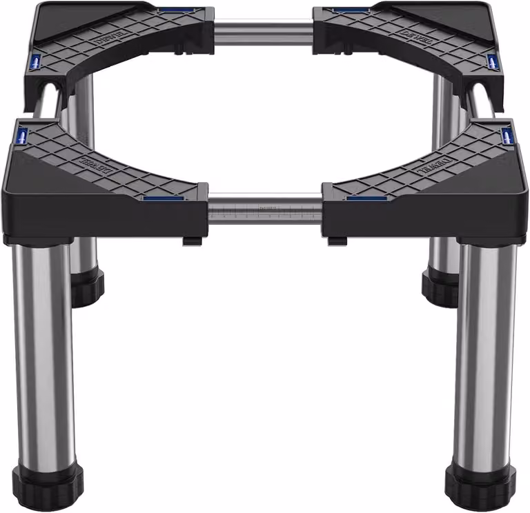 Supporto regolabile per frigorifero, da 45 a 67 cm, altezza 28-31 cm, colore nero, per cucina