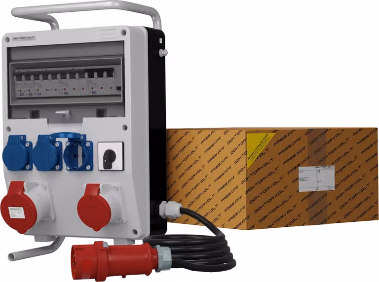 Distributore di potenza TD-S/FI 32A 16A 3x230V SKHU interruttore a camme 0-1 cavo Rack Doktorvolt® 0328