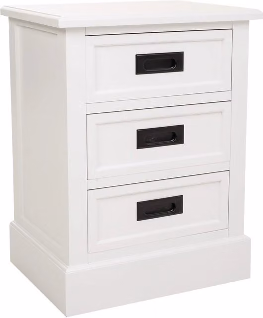 Comodino moderno in legno bianco Wanderlust Deco L: 45 cm, P: 35 cm, H: 60 cm