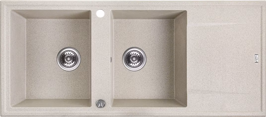 Lavello di design in granito 2 vasche beige