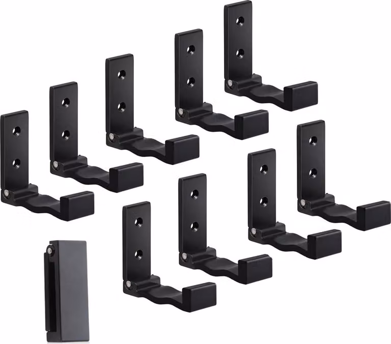 10 pezzi gancio pieghevole multifunzionale | gancio da parete pieghevole | gancio per asciugamani da parete a 90° gradi | supporto per cuffie - colore [nero] - gancio per cappotto in lega di alluminio | gancio per armadio | gancio per asciugamani da paret