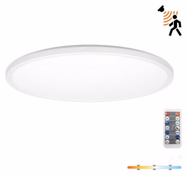 Plafoniera LED NIVERA CIRCLE 24W 3CCT 3000/4000/6000K LX con sensore di movimento e crepuscolare IP54 bianco rotondo Kobi Premium