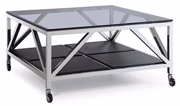 Tavolino Casa Padrino argento 100 x 100 x h. 50 cm - Mobili Soggiorno