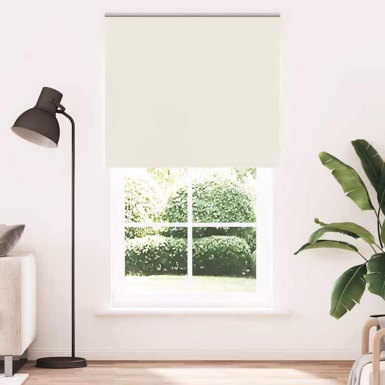 Tenda a Rullo Oscurante vidaXL in Poliestere, Disponibile in Bianco o Beige, L: 125 cm x H: 230 cm