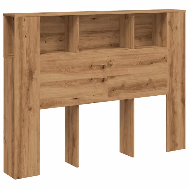 Testata letto libreria salva-spazio 140 x 18 x 102 cm elegante moderna in legno ingegnerizzato rovere artigianale 02_0050969
