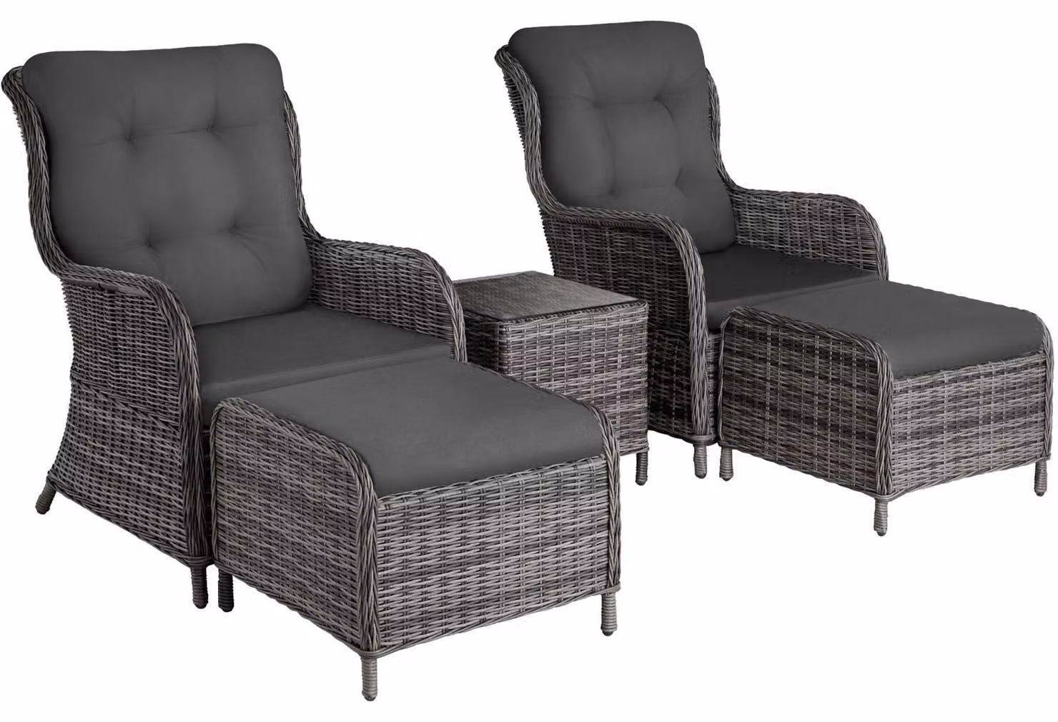 Set di sedute in alluminio e rattan Benissa di tectake® per 2-4 persone