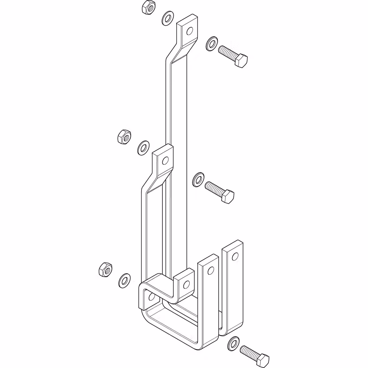 Set di guide di collegamento ABN a 3 poli in rame (CU) 30x10 mm da LSS/LTS 400-630 A a SAS 185 mm XAS950SE
