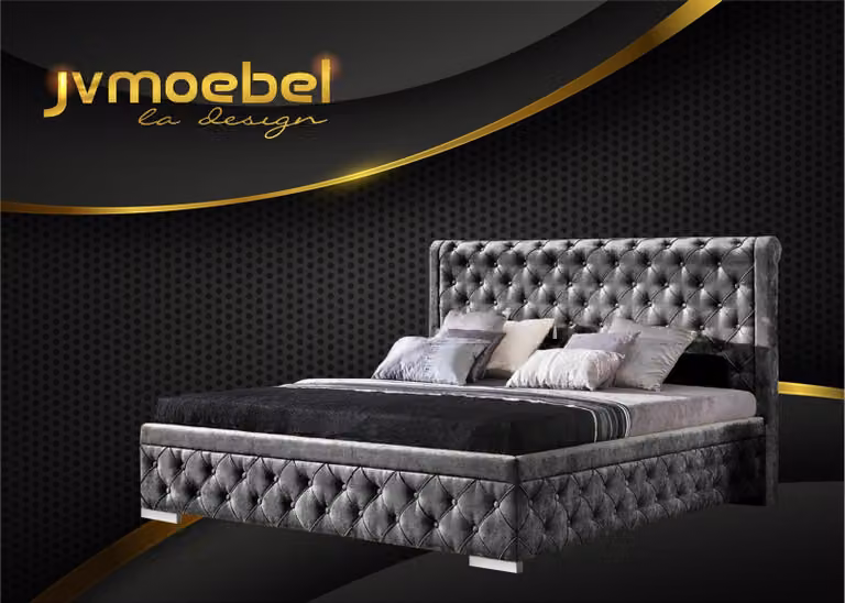 Bettgestell Stoff Möbel Luxus Betten Bett Textil Schlafzimmer Design Textil
