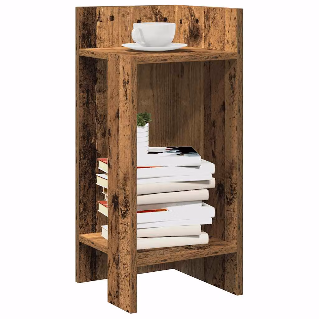 vidaXL Tavolino Laterale in Legno Antico Marrone L/P/H: 25,5 x 27 x 60 cm