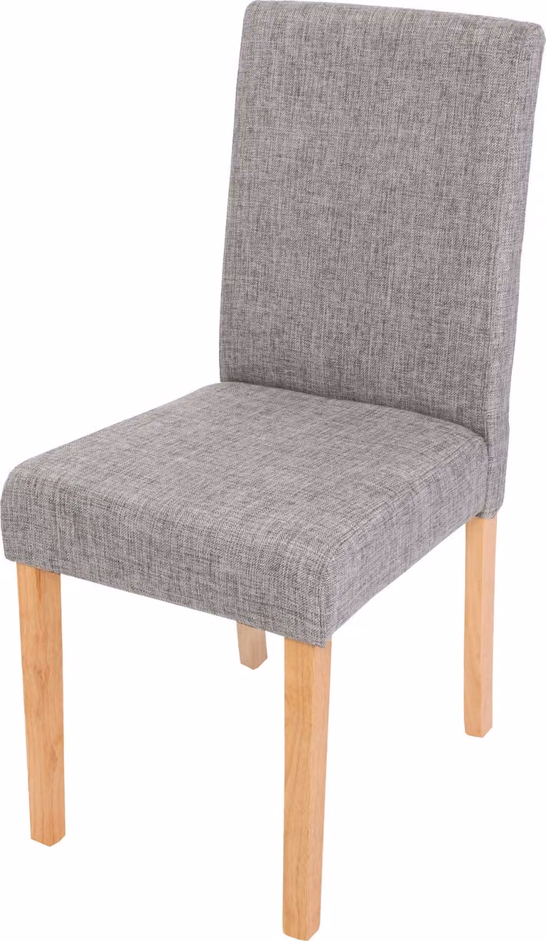 Sedia da pranzo classica e intramontabile | A x L x P 90 x 43 x 56 cm | Altezza seduta 45 cm | Tessuto | Gambe chiare | Grigio | Sedia da cucina