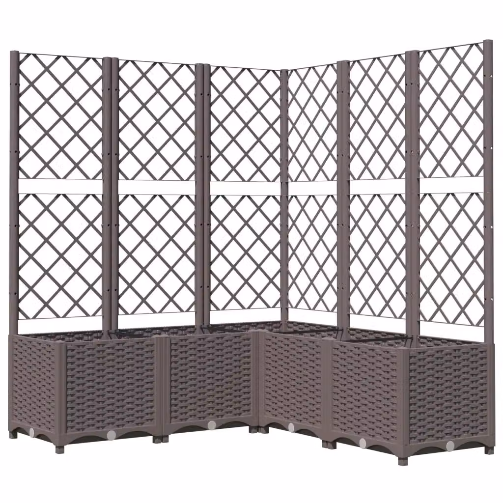 Fioriera da giardino con graticcio Design Mania marrone in plastica L/P/H: 120 x 120 x 136 cm – 2