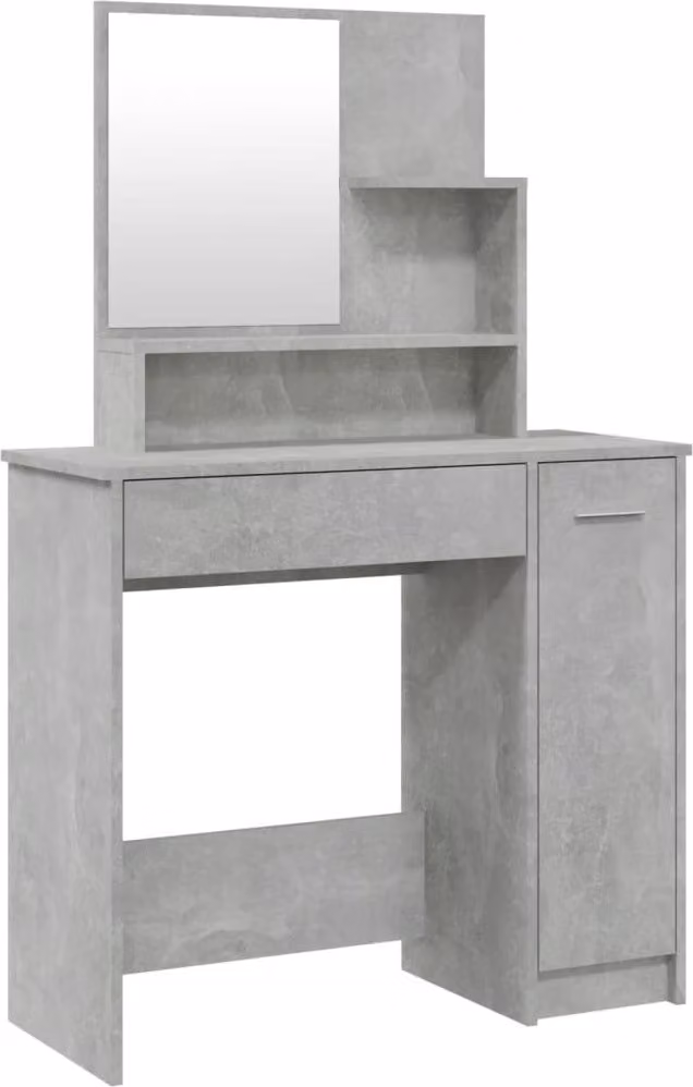 Toeletta con Specchio Grigio Cemento 86,5x35x136 cm