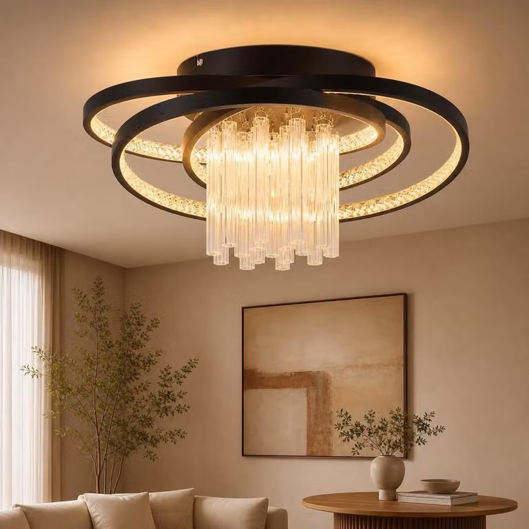 ZMH LED plafoniera 40W lampada rotonda soggiorno lampada camera da letto 3000K bianco caldo lampada corridoio in vetro illuminazione a soffitto