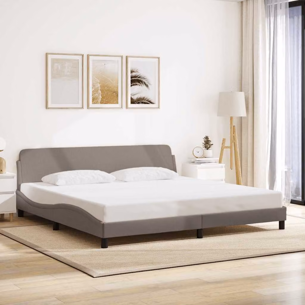 Giroletto vidaXL Dover in tessuto color tortora con struttura in legno e metallo L/P/H: 200 x 200 x 218 cm