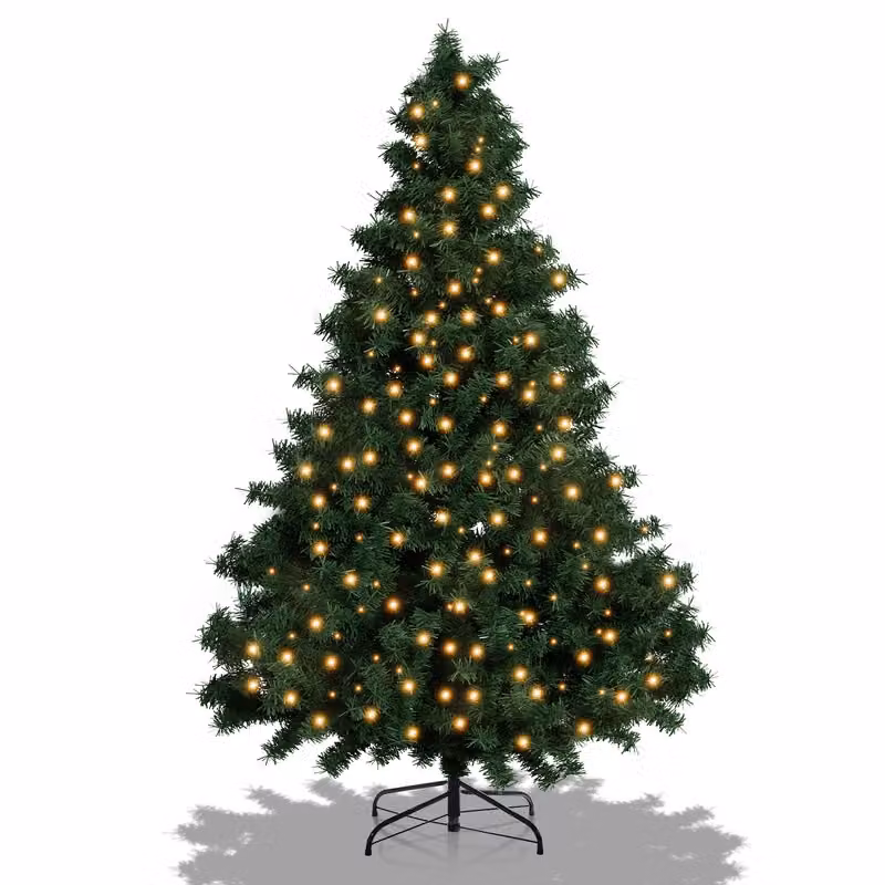 Jopassy 180 Albero di Natale artificiale con 860 aghi in PVC, 250 luci LED bianco caldo e supporto in metallo, Albero di Natale, Albero di Natale